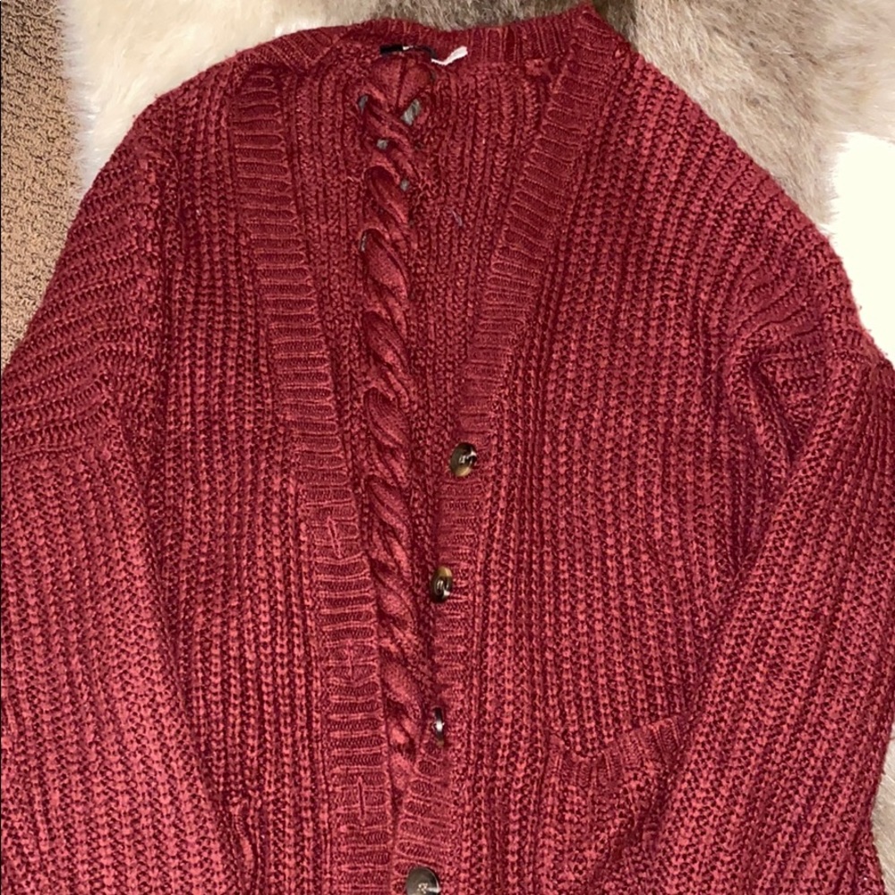 Urban outfitters maroon cardigan